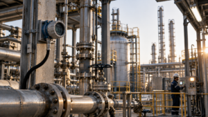 Alarma de gas industrial en una instalación de proceso