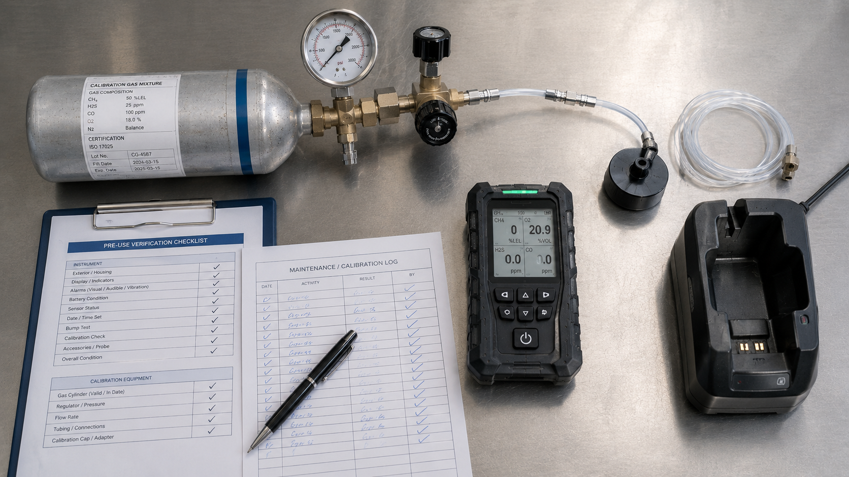 Checklist técnico previo al uso de un detector portátil de gases