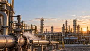 Instalación industrial donde la detección oportuna de una fuga de gas forma parte de la gestión del riesgo