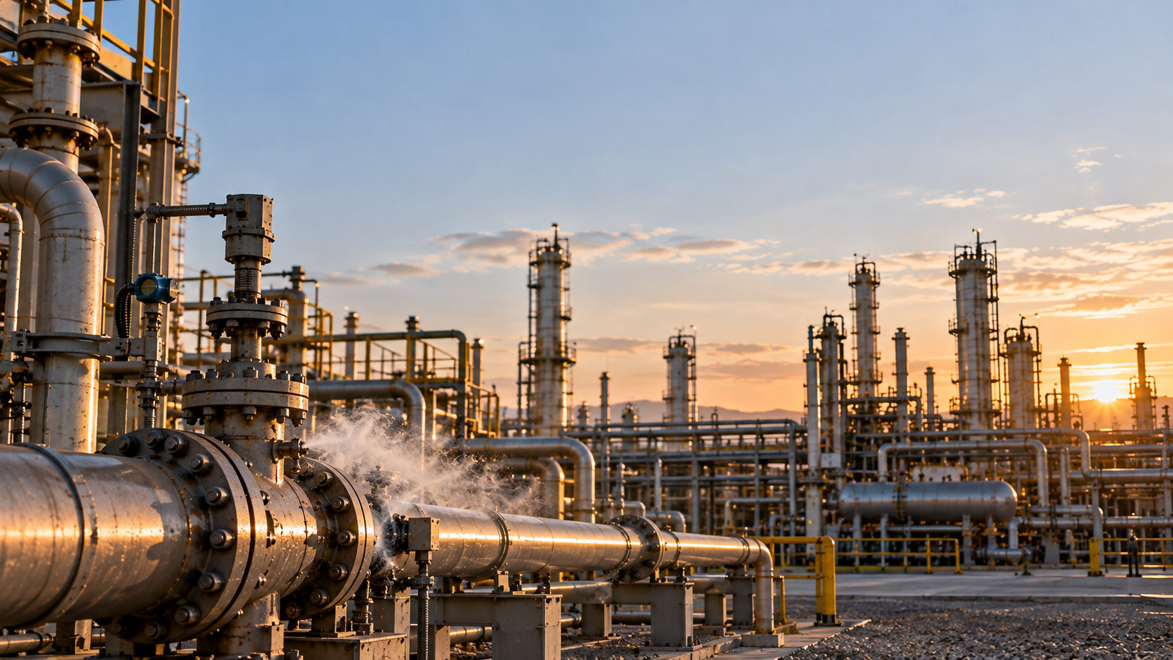 Instalación industrial utilizada para ilustrar los factores que determinan el costo de un sistema Fire & Gas