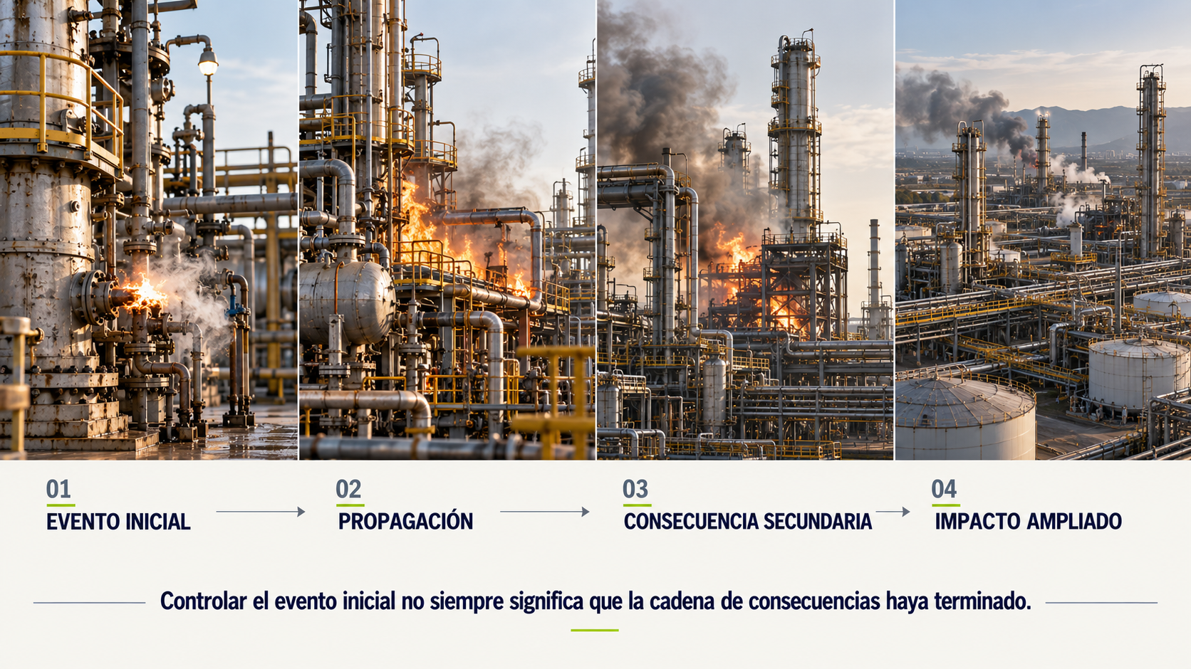 Escalamiento de las consecuencias de un incendio o explosión industrial